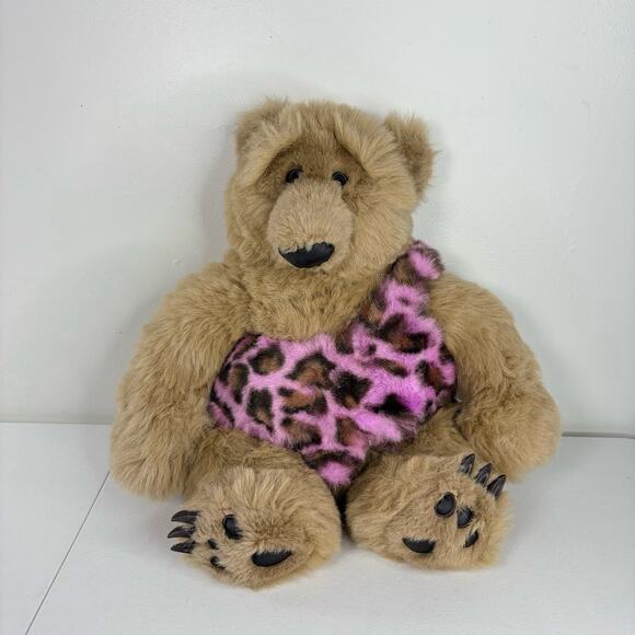 The Forebears Cave Man Papa Bear Plush Stuffed Animal Huggable Vintage Rare - Picture 1 of 9